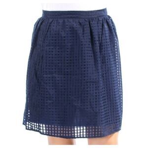 MAISON JULES Womens Navy Gathered Zippered Above The Knee A-Line Skirt S